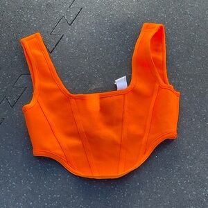 Vibrant Orange Cropped Tank Top
